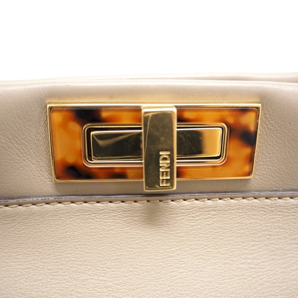 FENDI Peekaboo Regular 2WAY Handbag Beige Ladies - Picture 11 of 16